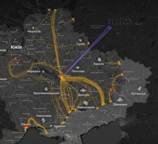 Схема ударов ВС РФ по Украине ночью 11.12.2025 по версии противника