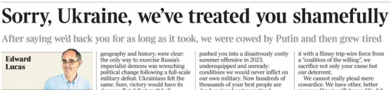«Прости, Украина, мы поступили с тобой позорно» – The Times
