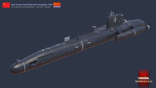 Китайские СМИ опубликовали рендеры внешнего вида своего полупогружного безэкипажного ракетоносца тримаранного типа