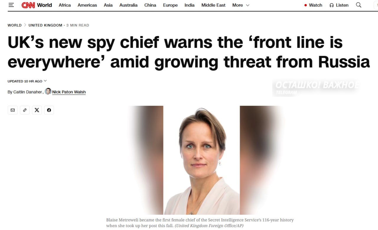 «Линия фронта повсюду» и «экспорт хаоса»: глава британской разведки — о российской угрозе